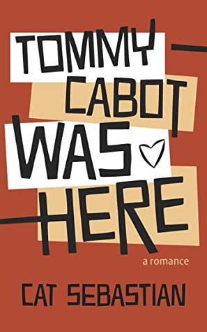 Cover of "Tommy Cabot Was Here" which is just block text against a red background