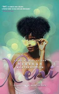 Cover of Xeni, featuring a Black woman with natural hair peeking down the frames of her sunglasses. The background is pastel green and pink